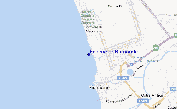 mapa de ubicación de Focene or Baraonda