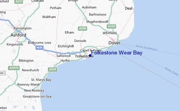 Folkestone Wear Bay Location Map