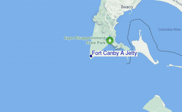 mapa de ubicación de Fort Canby A Jetty