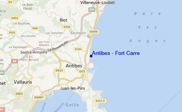 mapa de ubicación de Antibes - Fort Carre