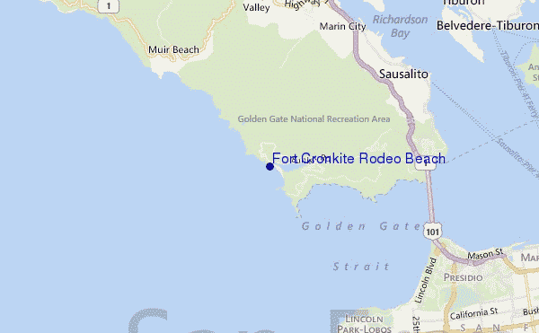 mapa de ubicación de Fort Cronkite Rodeo Beach