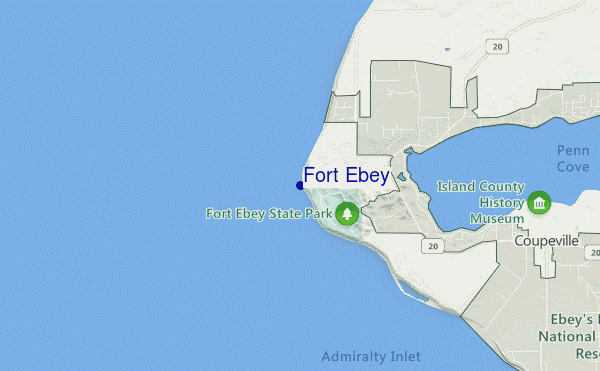 mapa de ubicación de Fort. Ebey