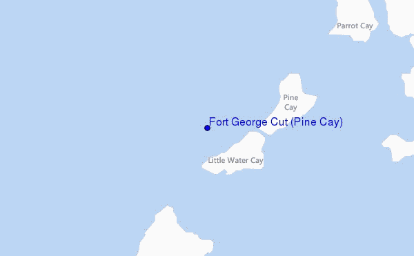 mapa de ubicación de Fort George Cut (Pine Cay)