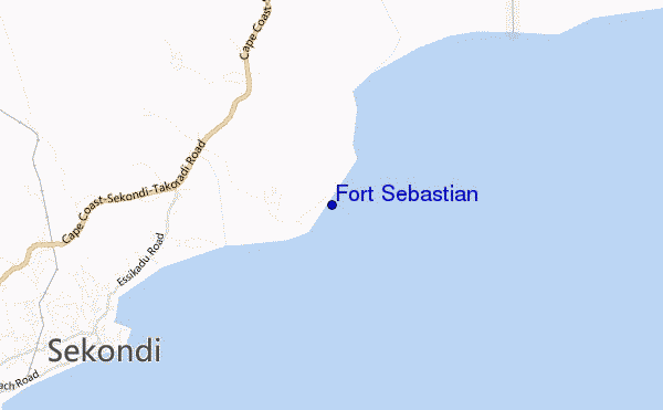 mapa de ubicación de Fort Sebastian