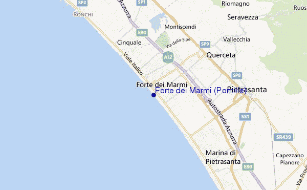 mapa de ubicación de Forte dei Marmi (Pontille)