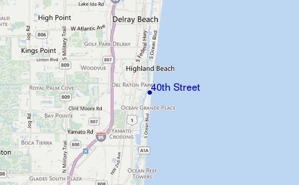 mapa de ubicación de 40th Street