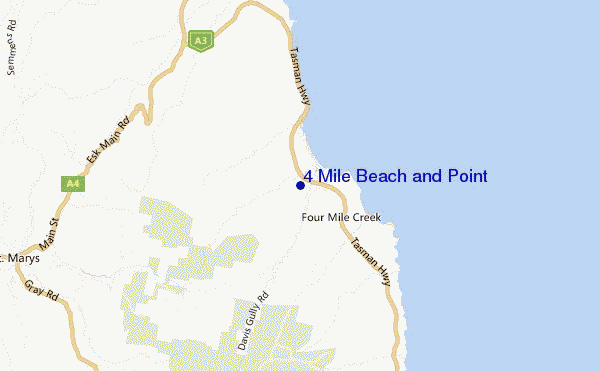 mapa de ubicación de 4 Mile Beach and Point