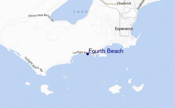 mapa de ubicación de Fourth Beach