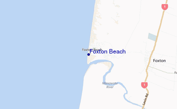 mapa de ubicación de Foxton Beach