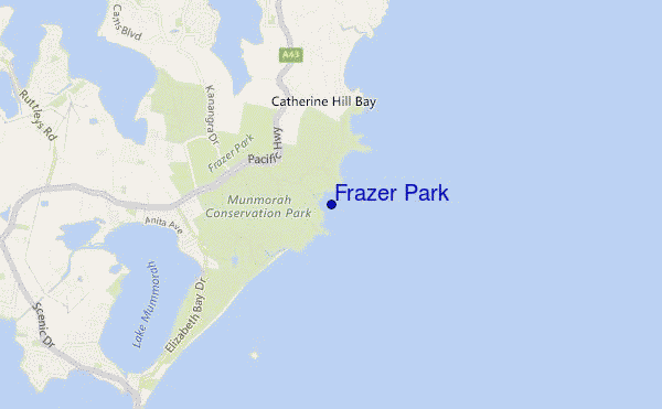 mapa de ubicación de Frazer Park