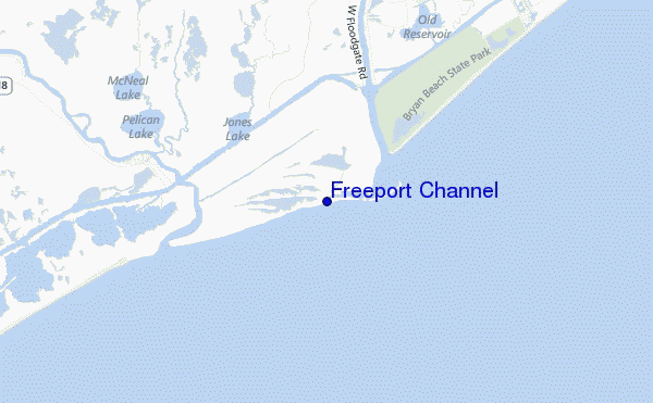 mapa de ubicación de Freeport Channel