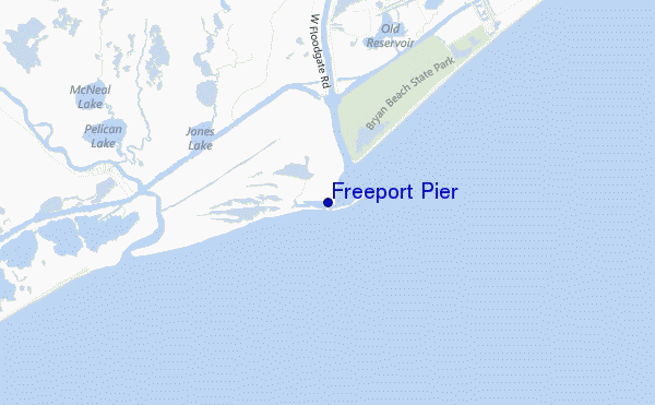 mapa de ubicación de Freeport Pier