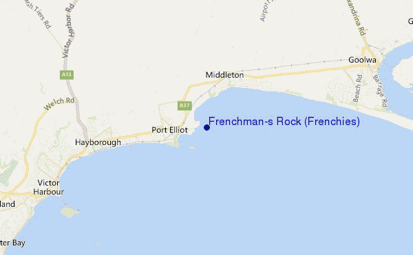 mapa de ubicación de Frenchman's Rock (Frenchies)