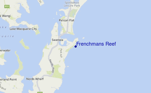 mapa de ubicación de Frenchmans Reef