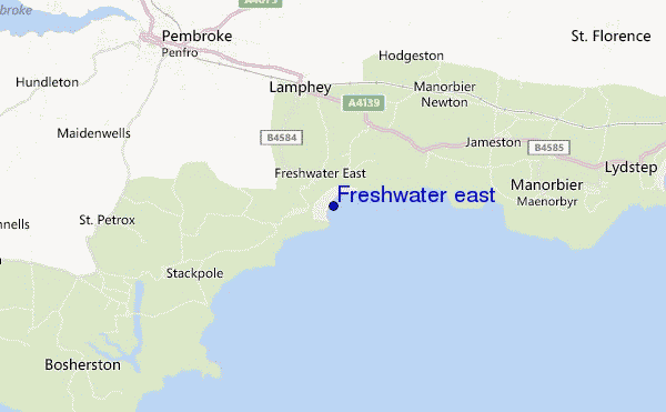 mapa de ubicación de Freshwater east