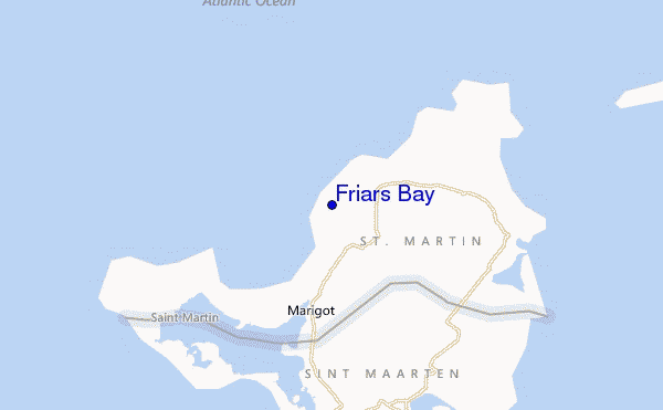 mapa de ubicación de Friars Bay