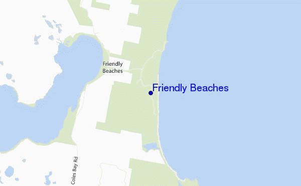 mapa de ubicación de Friendly Beaches