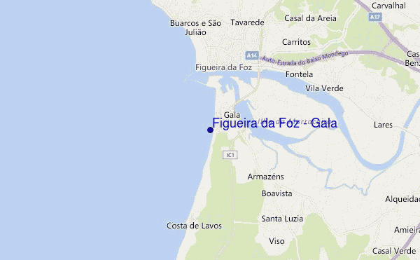 mapa de ubicación de Figueira da Foz - Gala