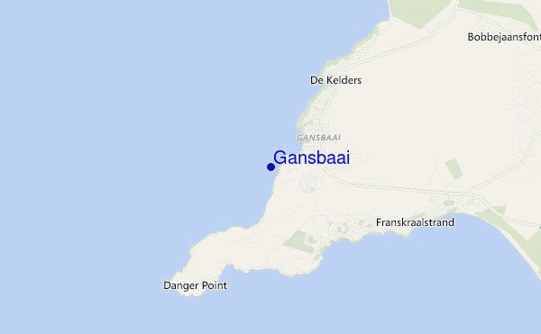 mapa de ubicación de Gansbaai