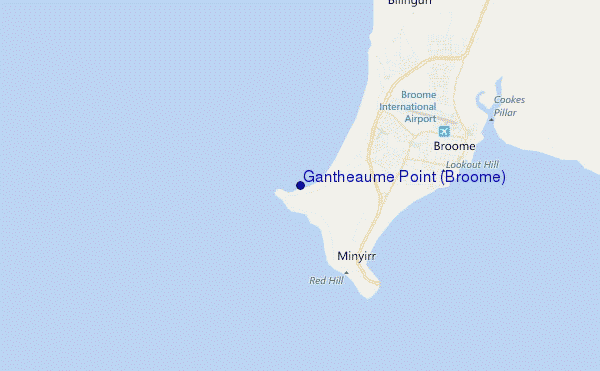 mapa de ubicación de Gantheaume Point (Broome)