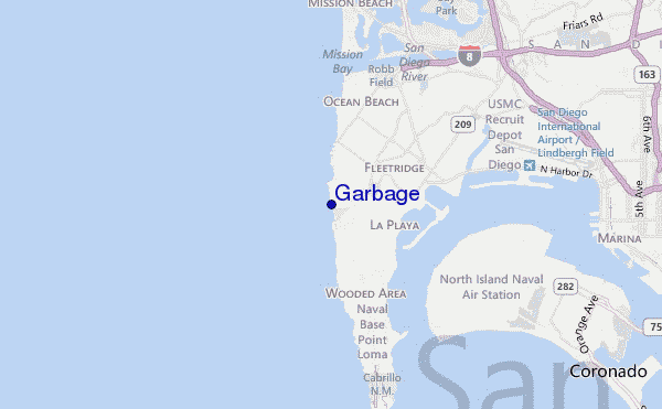 mapa de ubicación de Garbage
