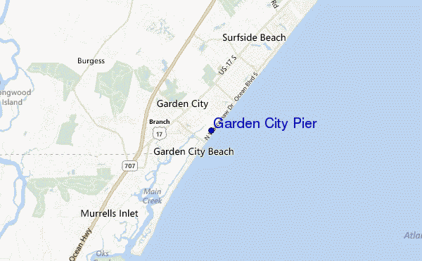 mapa de ubicación de Garden City Pier