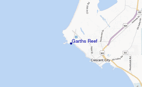 mapa de ubicación de Garths Reef