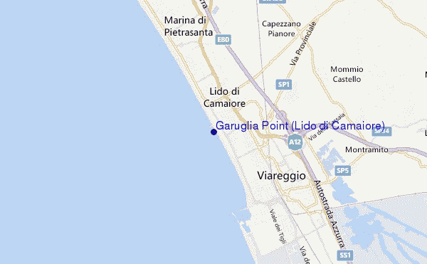 mapa de ubicación de Garuglia Point (Lido di Camaiore)