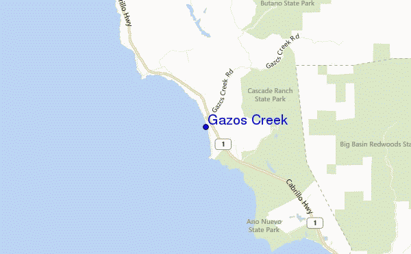 mapa de ubicación de Gazos Creek
