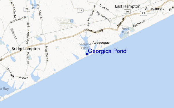 mapa de ubicación de Georgica Pond