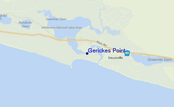 mapa de ubicación de Gerickes Point