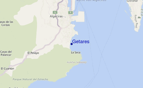 mapa de ubicación de Getares