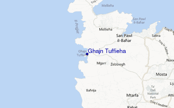 mapa de ubicación de Ghajn Tuffieha