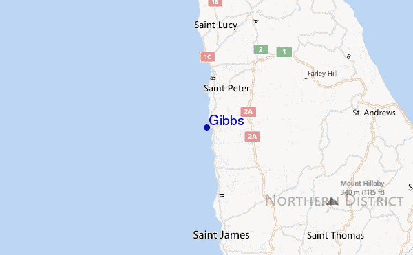 mapa de ubicación de Gibbs