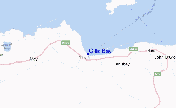 mapa de ubicación de Gills Bay