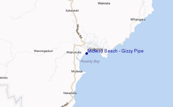 Midway Beach - Gizzy Pipe Location Map