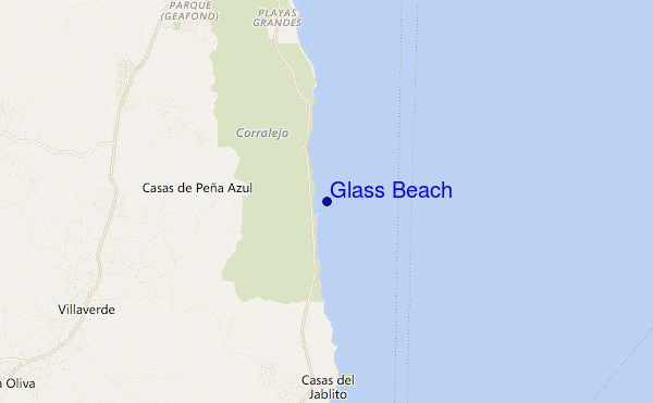 mapa de ubicación de Glass Beach