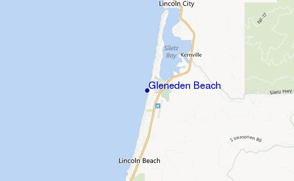 mapa de ubicación de Gleneden Beach