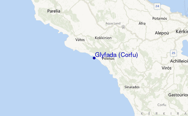 mapa de ubicación de Glyfada (Corfu)