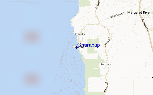 mapa de ubicación de Gnarabup