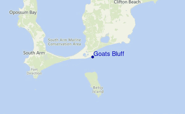 mapa de ubicación de Goats Bluff