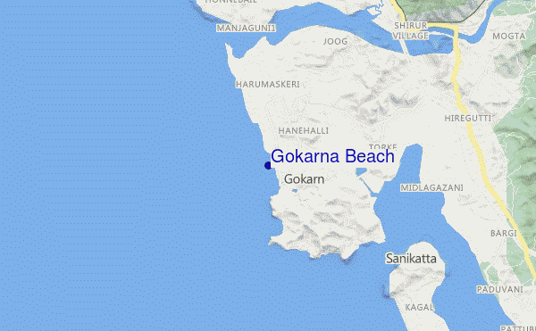 mapa de ubicación de Gokarna Beach