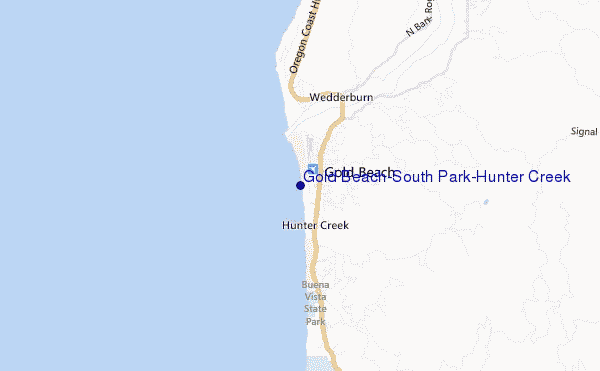mapa de ubicación de Gold Beach/South Park/Hunter Creek
