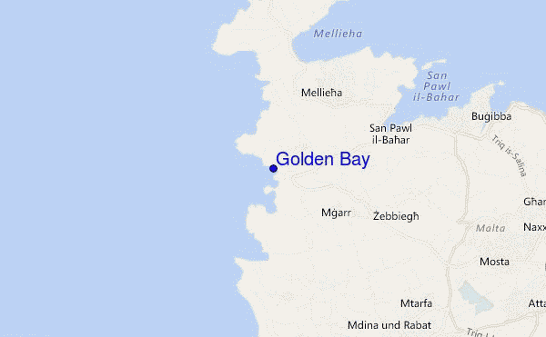 mapa de ubicación de Golden Bay