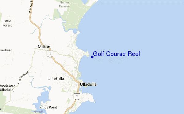 mapa de ubicación de Golf Course Reef