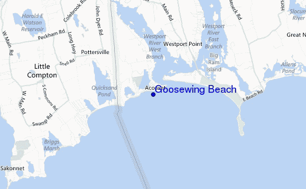 mapa de ubicación de Goosewing Beach
