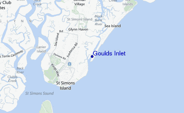 mapa de ubicación de Goulds Inlet