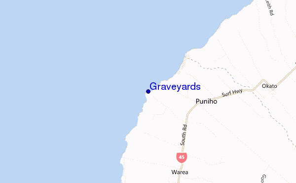 mapa de ubicación de Graveyards