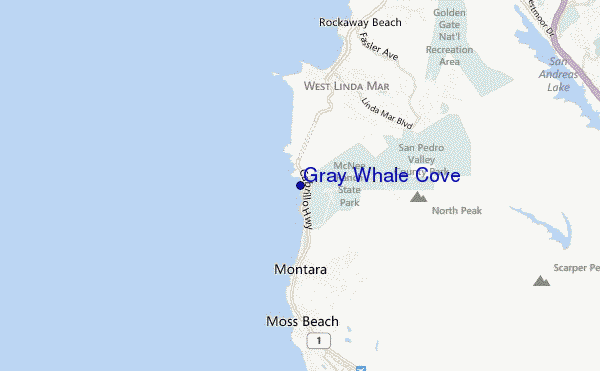 mapa de ubicación de Gray Whale Cove