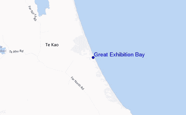 mapa de ubicación de Great Exhibition Bay